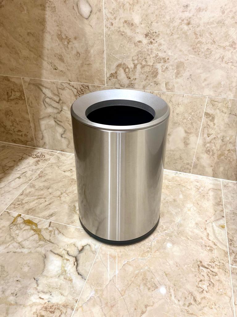 Coș de birou din INOX fără capac, argintiu – 9,4L – PRH-3GSM2023 - imagine 3
