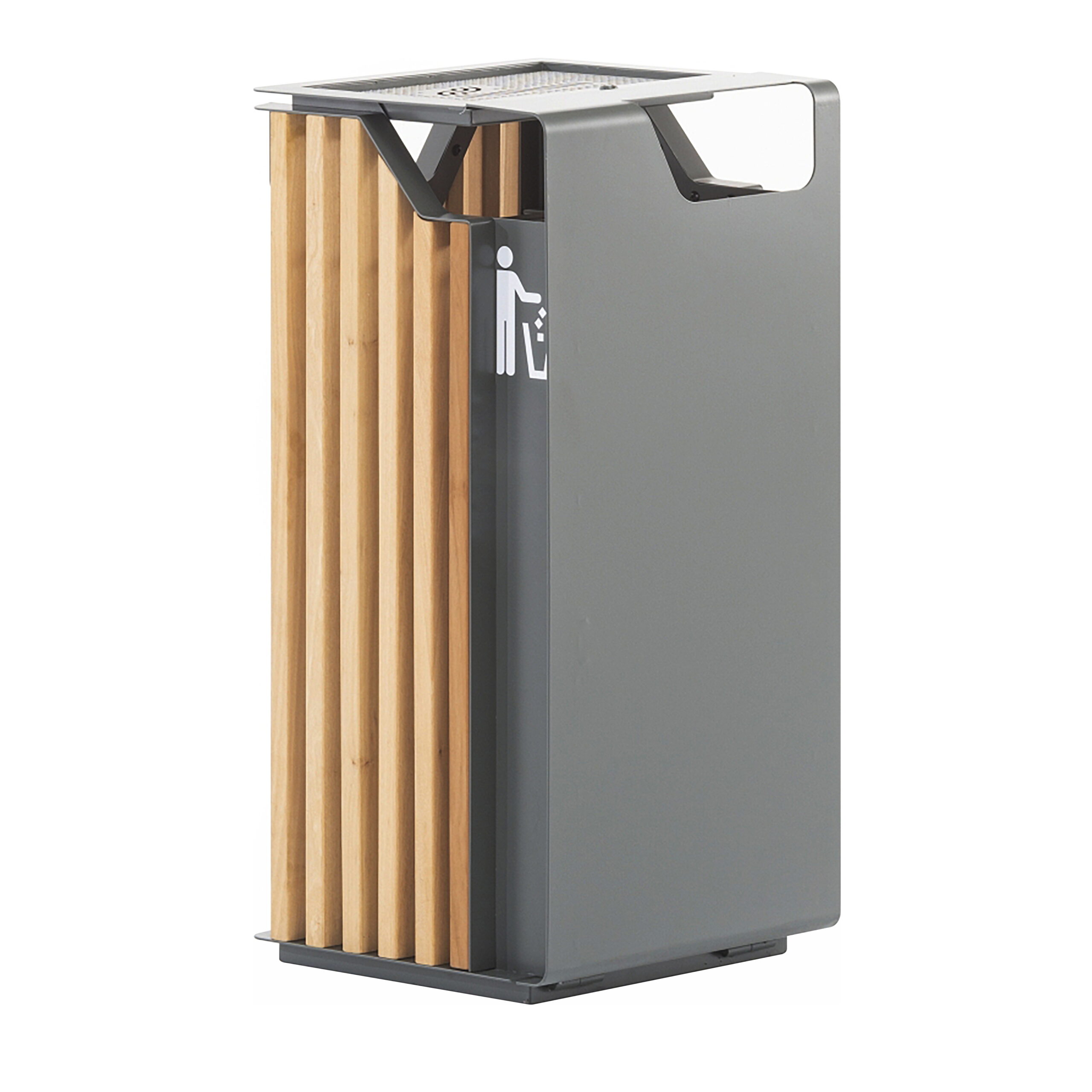 Coș de gunoi urban cu scrumiera – Smash Design BRAVIO 190, 50 × 50 × 105 CM