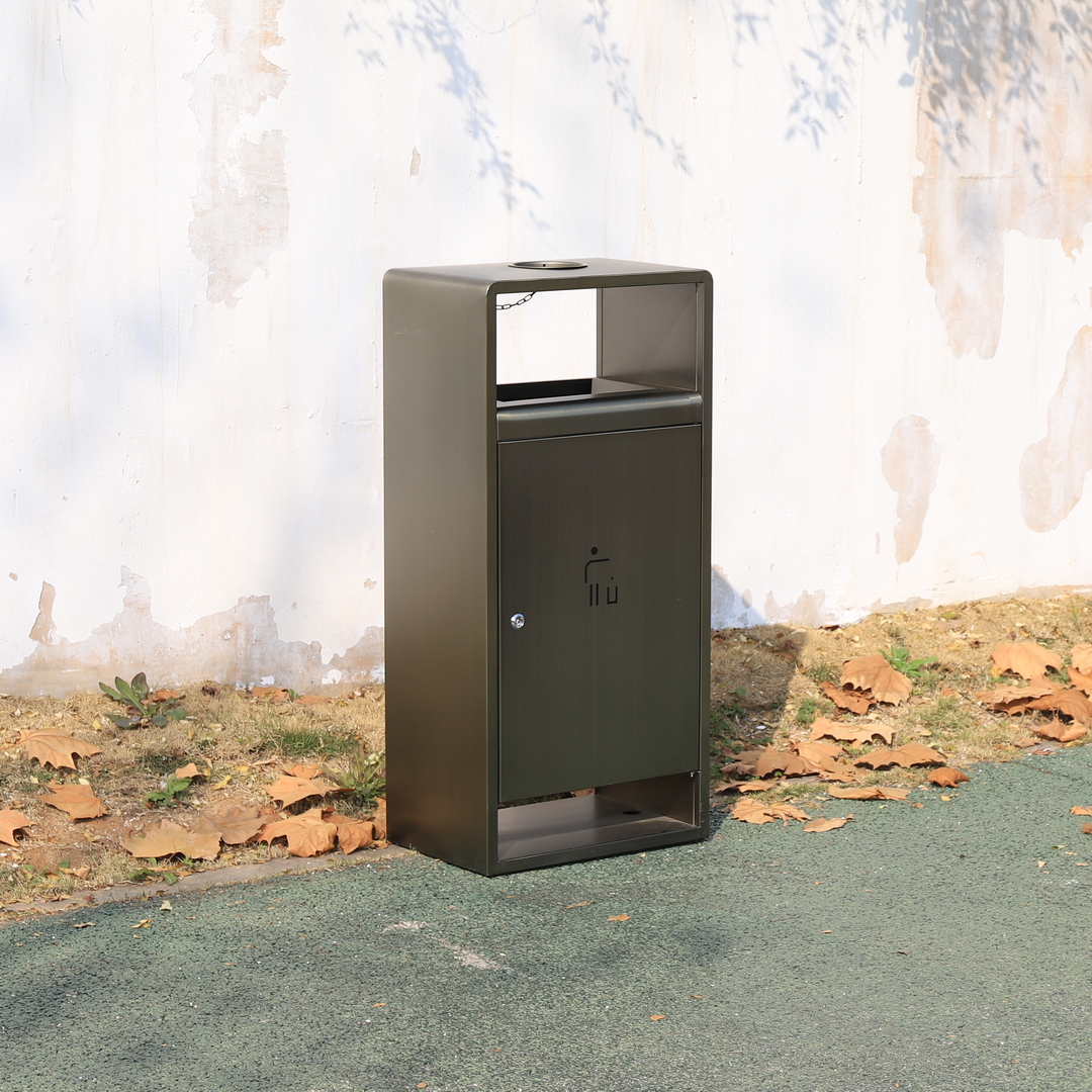Cos de gunoi exterior, cu scrumiera, 55L, SM26S, 45*30*95 CM - imagine 3