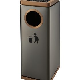 Coș profesional cu scrumieră Smash Design MAERIS ONYX, jet black